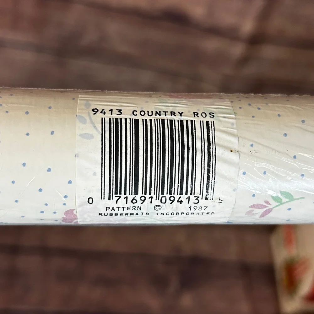 Vintage 1987 Rubbermaid Con-Tact Country Rose Shelf Liner 3yds x 18in NEW